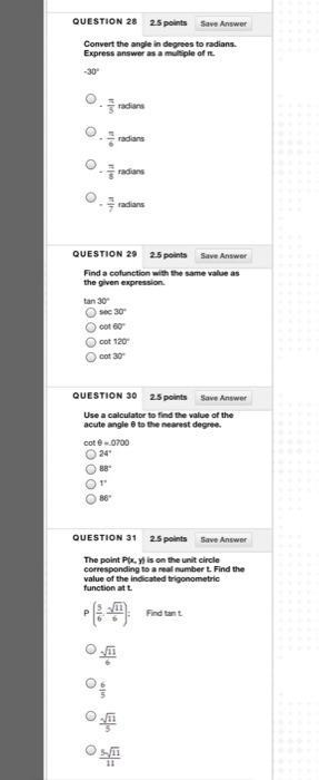 Solved QUESTION 28 25 points Save Answer Convert the angle | Chegg.com