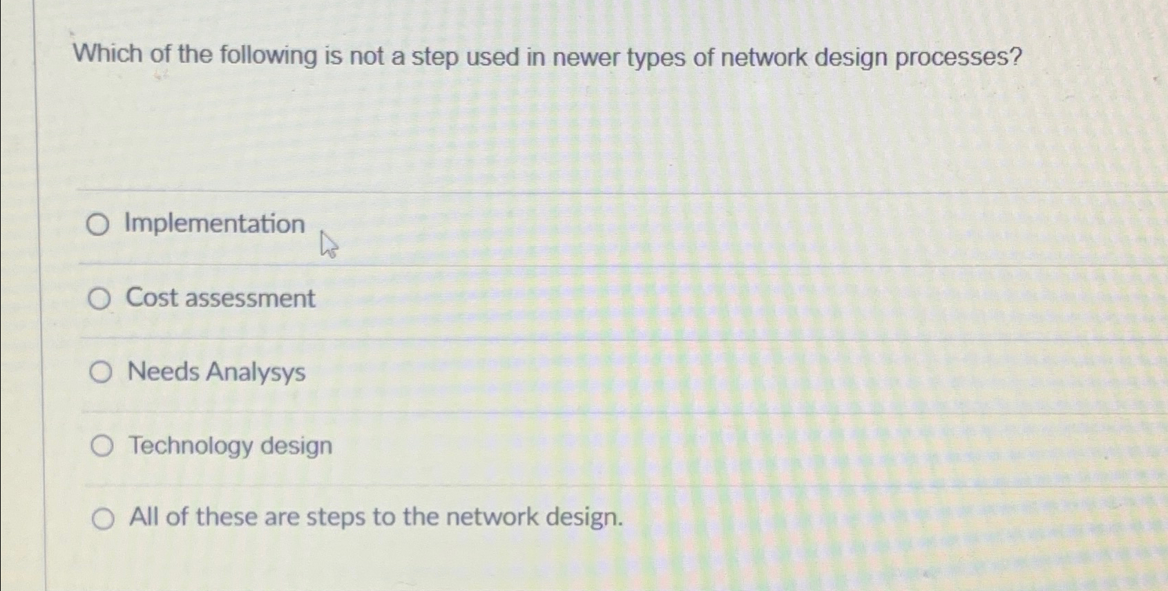 Solved Which of the following is not a step used in newer | Chegg.com