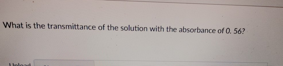 Solved What Is The Transmittance Of The Solution With The | Chegg.com