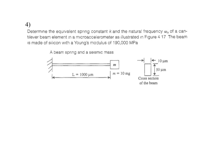 Solved 4) Determine the equivalent spring constant k and the | Chegg.com