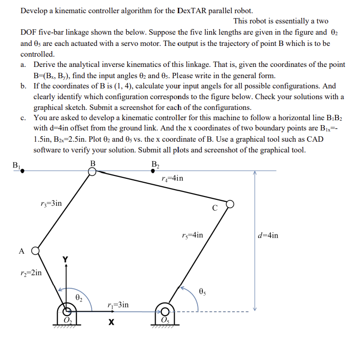 Solved Develop a kinematic controller algorithm for the | Chegg.com