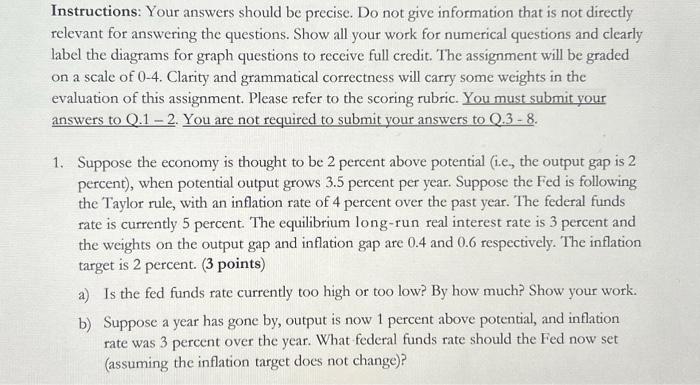 Solved Instructions: Your answers should be precise. Do not | Chegg.com