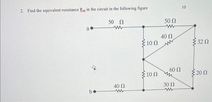 Solved 2. Find The Equivalent Resistance Rab In The Circuit | Chegg.com