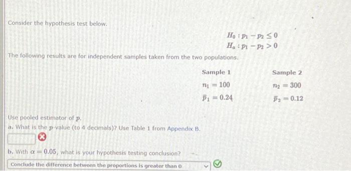 Solved Consider The Hypothesis Test Below The Following