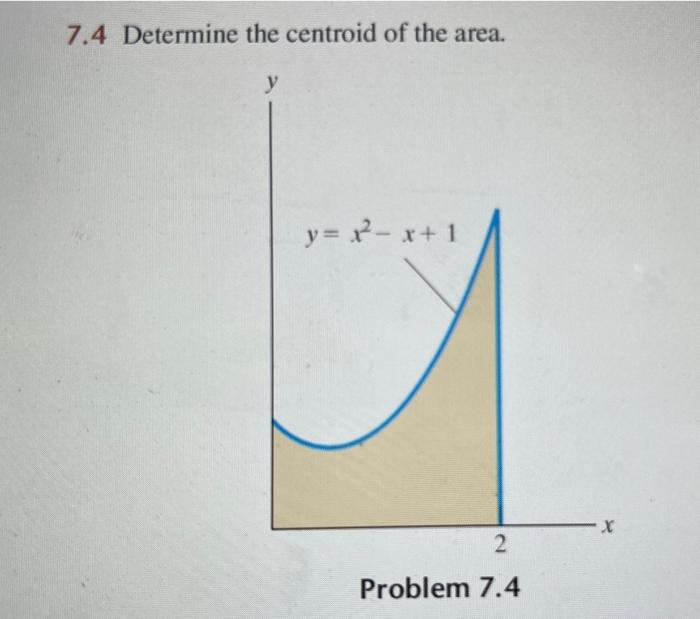 Solved 7.4 Determine the centroid of the area. | Chegg.com