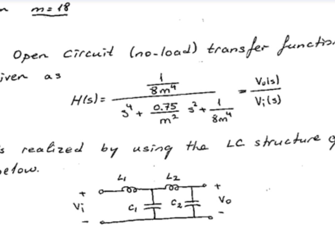 Solved Open Circuit (no-load) transfer function jven as 1 | Chegg.com