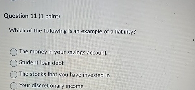 Solved Question 11 (1 ﻿point)Which of the following is an | Chegg.com