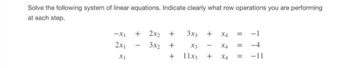 Solved Solve the following system of linear equations. | Chegg.com