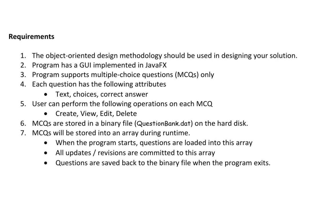 Solved ICS 108 - Object-Oriented Programming Project Design