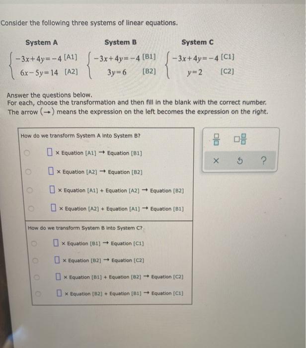 Solved Consider the following three systems of linear | Chegg.com