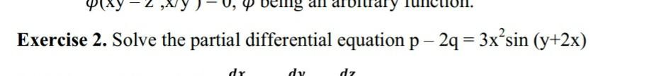Solved Exercise 2. Solve the partial differential equation | Chegg.com