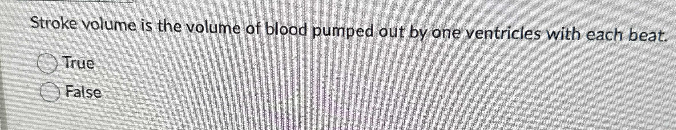 Solved Stroke volume is the volume of blood pumped out by | Chegg.com