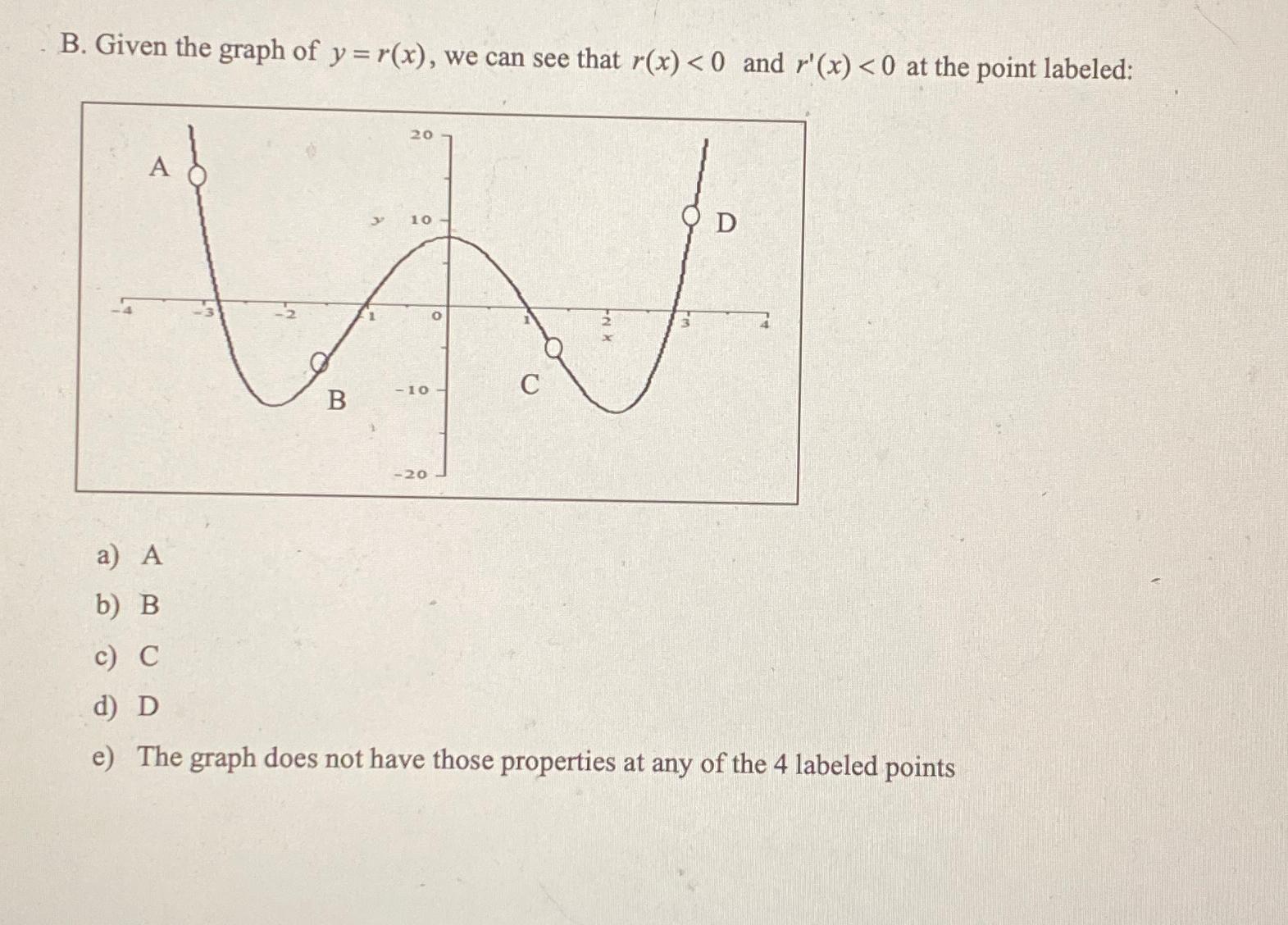 Solved B. Given the graph of y=r(x), we can see that r(x)