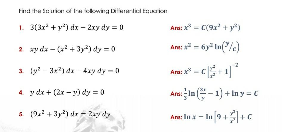 Solved Find The Solution Of The Following Differential Chegg Com