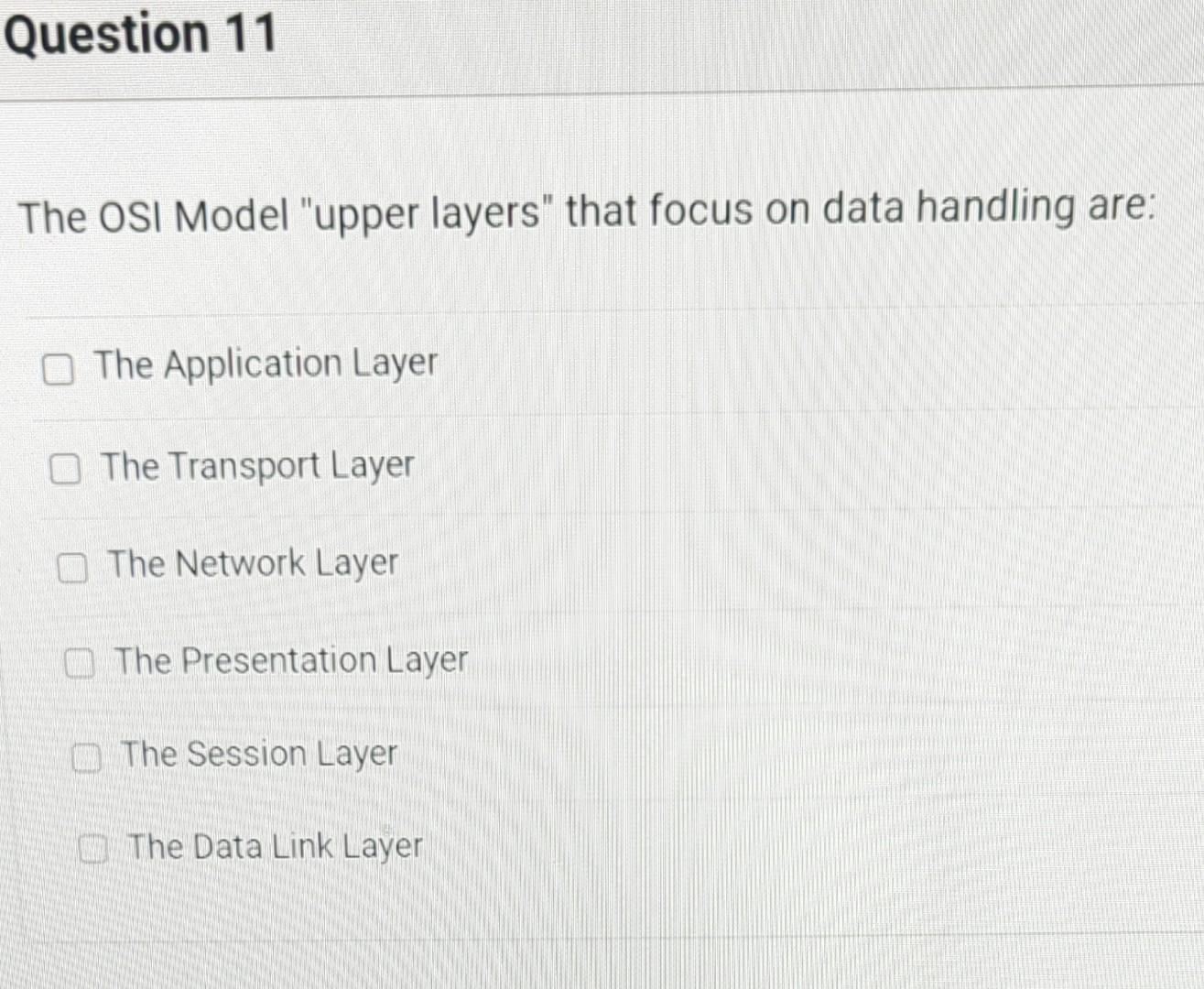 Solved The OSI Model