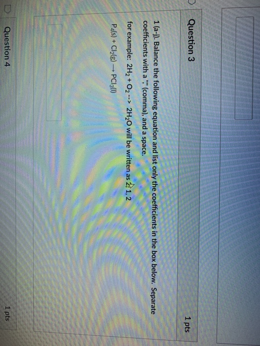 Solved > Question 3 1 pts 1 (a-j). Balance the following | Chegg.com