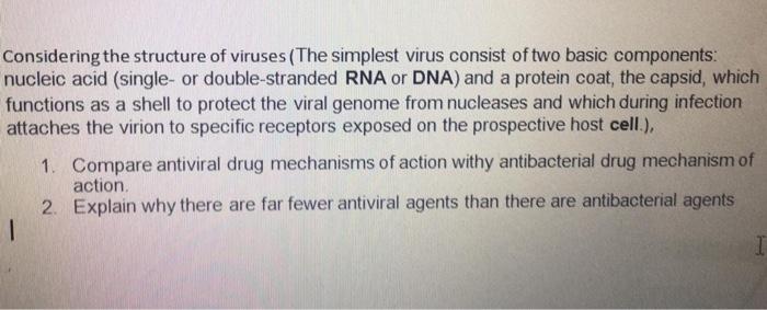 Solved Considering The Structure Of Viruses (The Simplest | Chegg.com