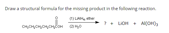 Solved Draw a structural formula for the missing product in | Chegg.com