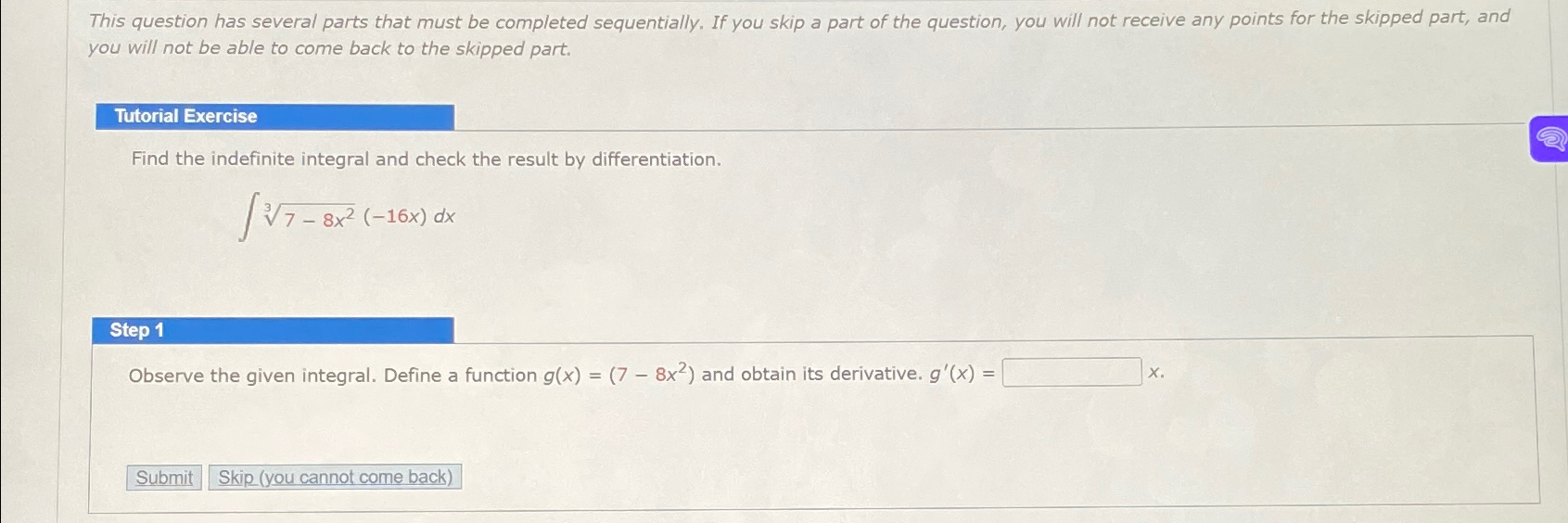Solved This question has several parts that must be | Chegg.com