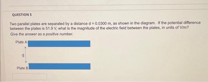 Solved Two parallel plates are separated by a distance | Chegg.com