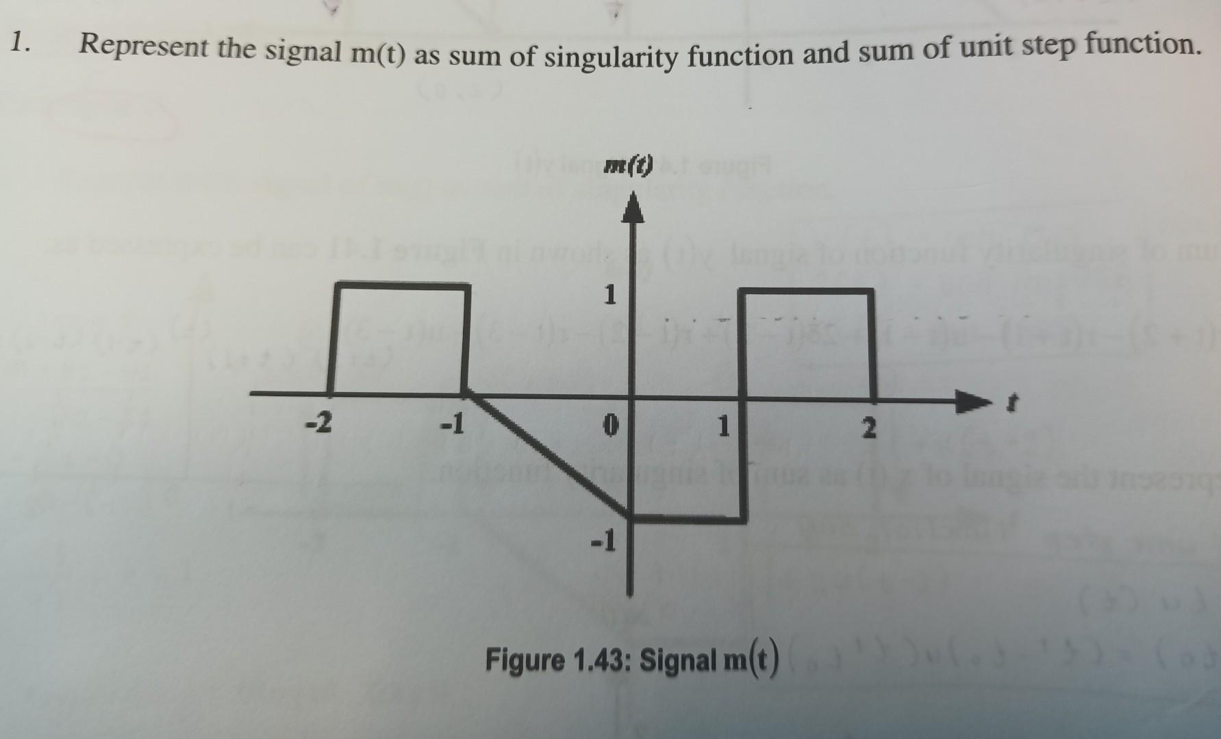 1 Represent The Signal M T As Sum Of Singularity