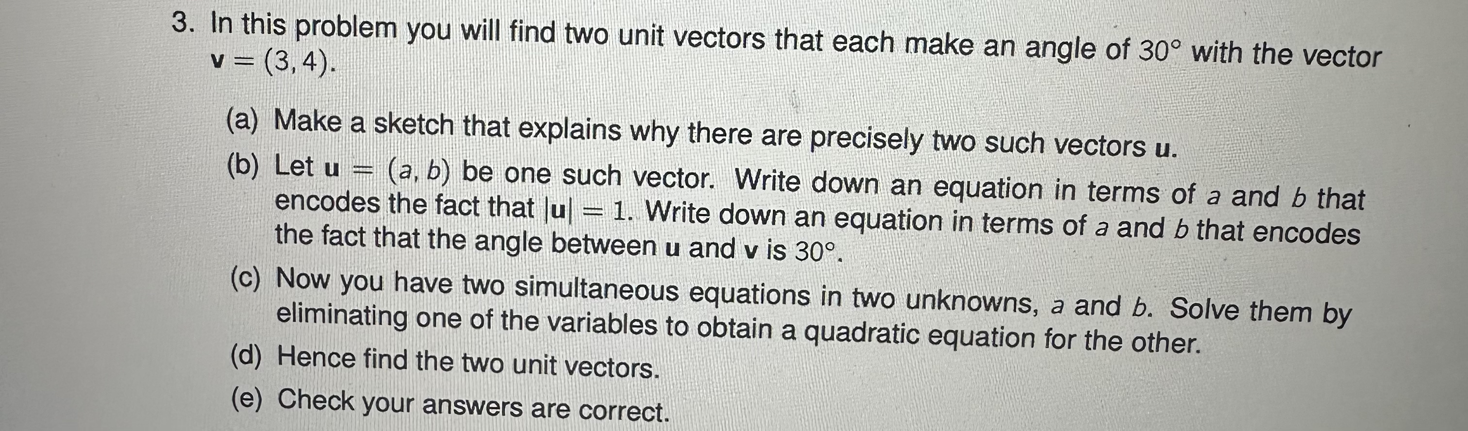 Solved In this problem you will find two unit vectors that | Chegg.com