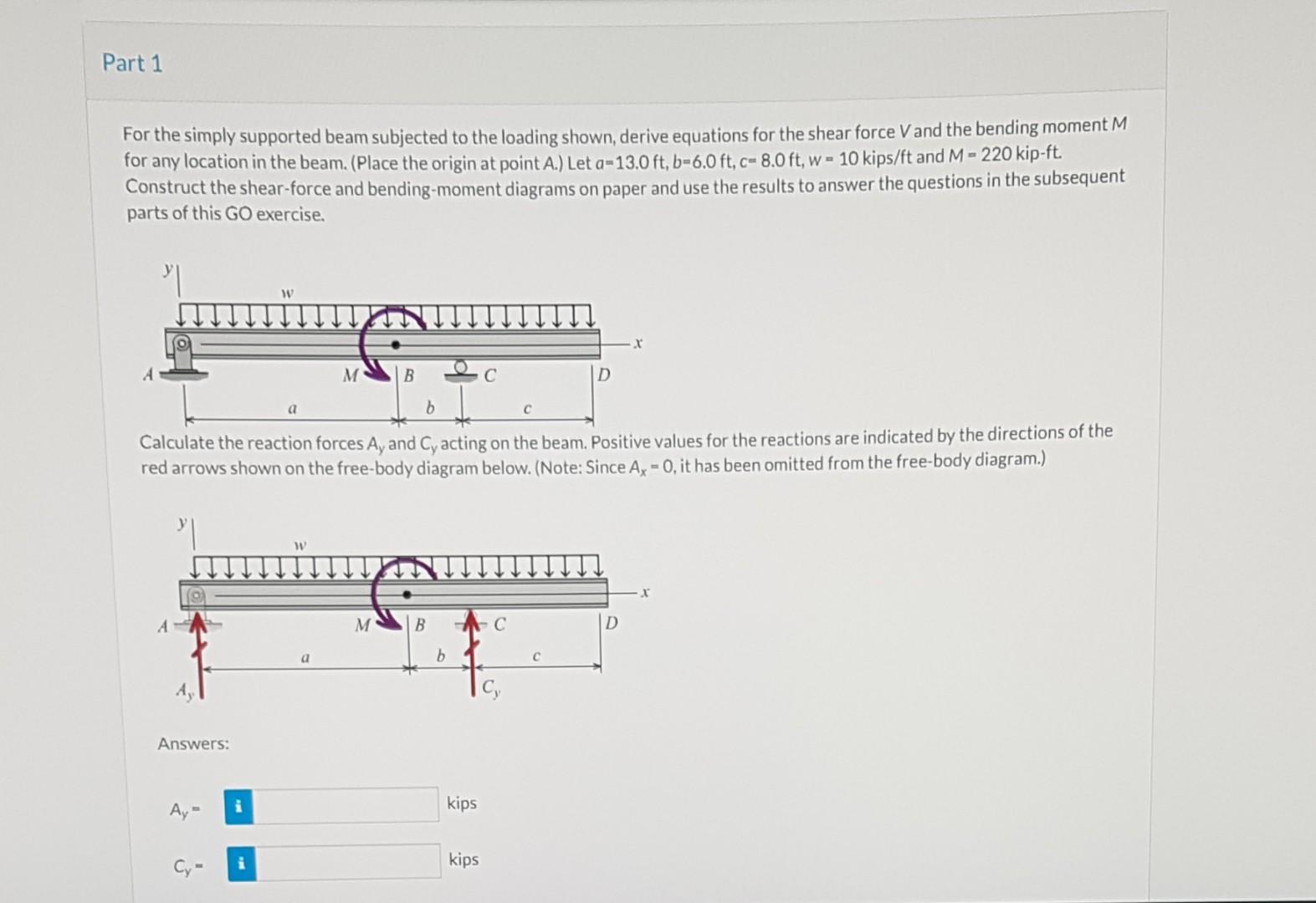 Solved For the simply supported beam subjected to the | Chegg.com