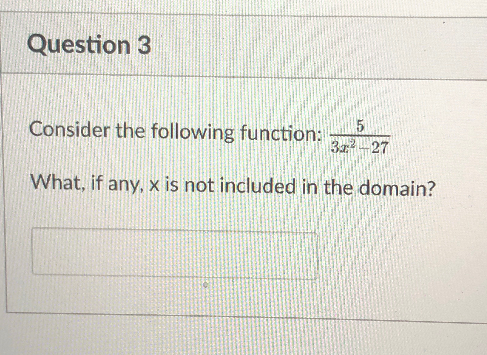 Solved Question 3Consider the following function: | Chegg.com