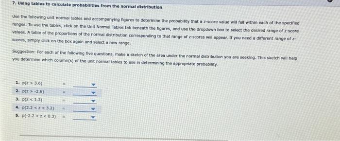 Solved 7 Using Tables To Calculate Probabilntles From The