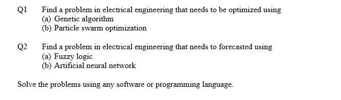 Solved Q1 Find a problem in electrical engineering that | Chegg.com