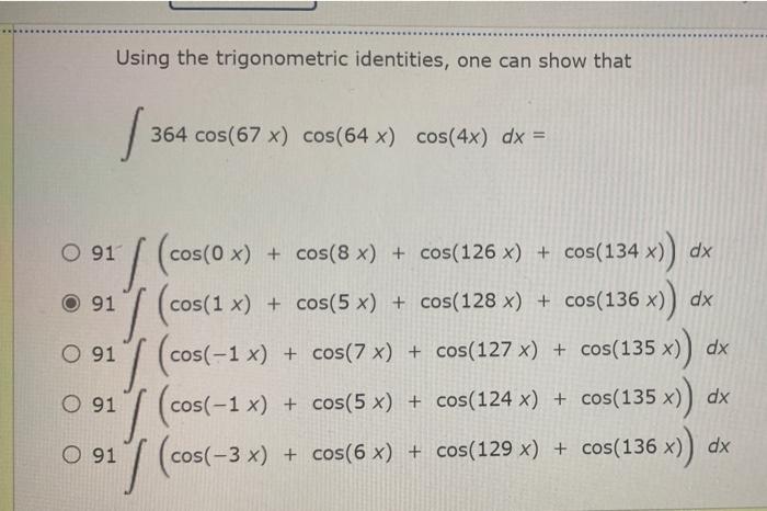 Solved Using the trigonometric identities, one can show that | Chegg.com