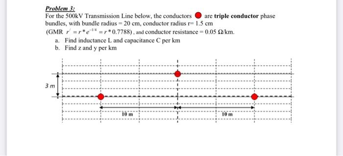 Solved Problem 3: For the 500kV Transmission Line below, the | Chegg.com
