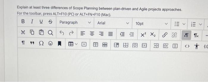 Solved Explain at least three differences of Scope Planning | Chegg.com