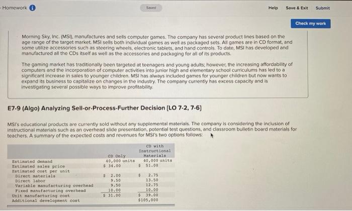 Solved - Homework Saved Help Save & Exit Submit Check My | Chegg.com