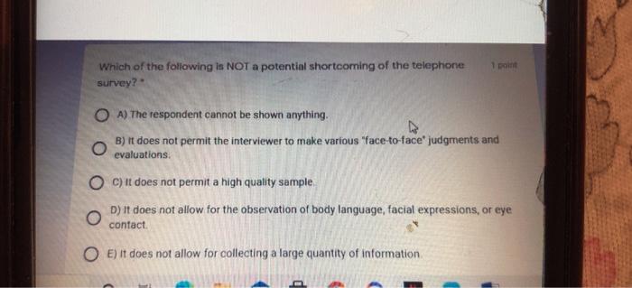 Solved Which of the following is NOT a potential shortcoming | Chegg.com