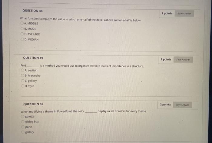 Solved QUESTION 48 2 points Save Answer What function | Chegg.com