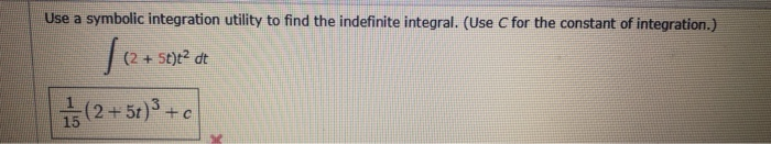 Solved Use a symbolic integration utility to find the | Chegg.com