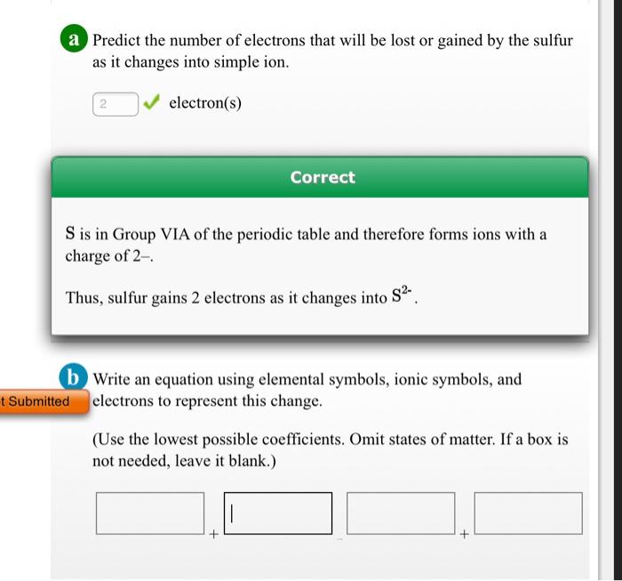 Solved A Predict The Number Of Electrons That Will Be Lost 4814