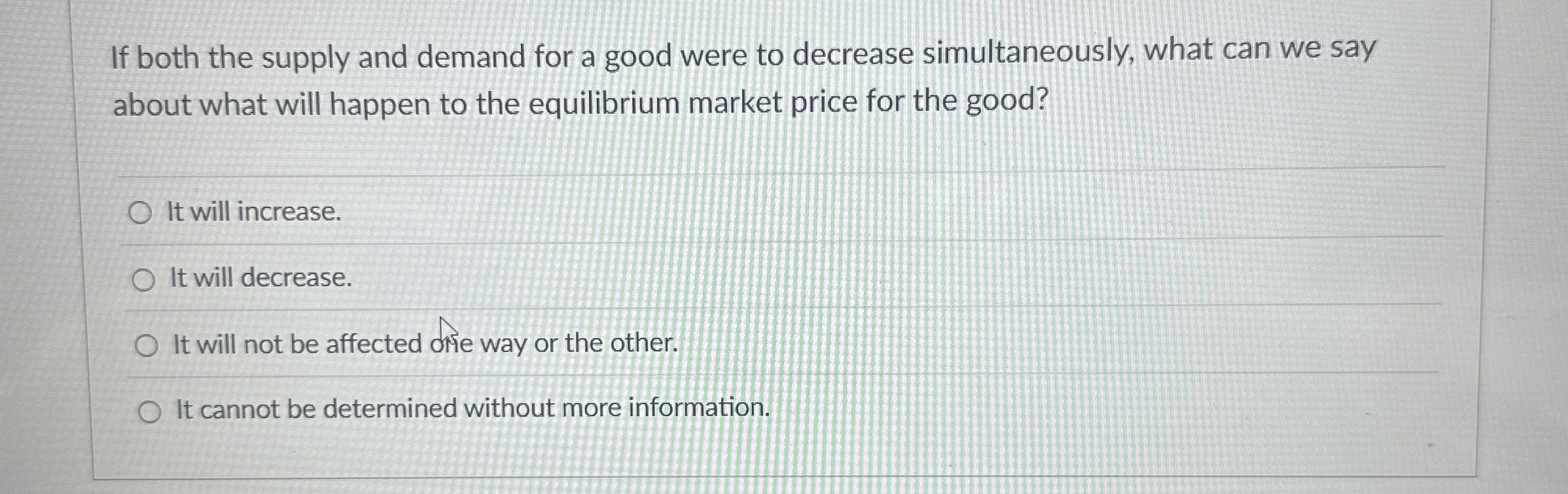 Solved If both the supply and demand for a good were to | Chegg.com