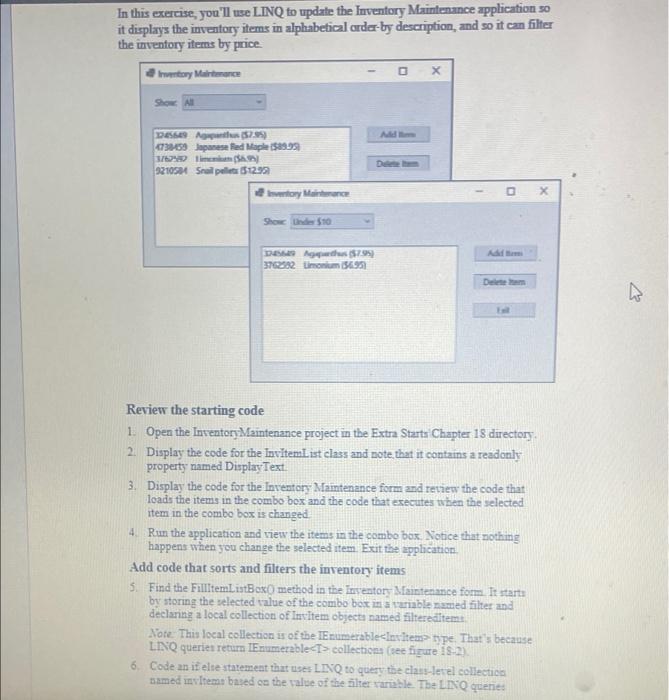 solved-in-this-exercise-you-ll-use-linq-to-update-the-chegg