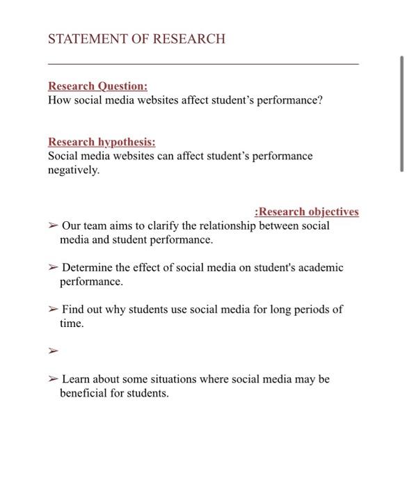 hypothesis social media examples