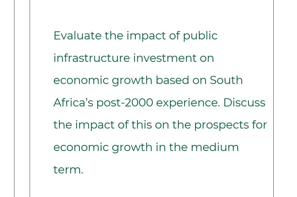 Solved Evaluate the impact of public infrastructure
