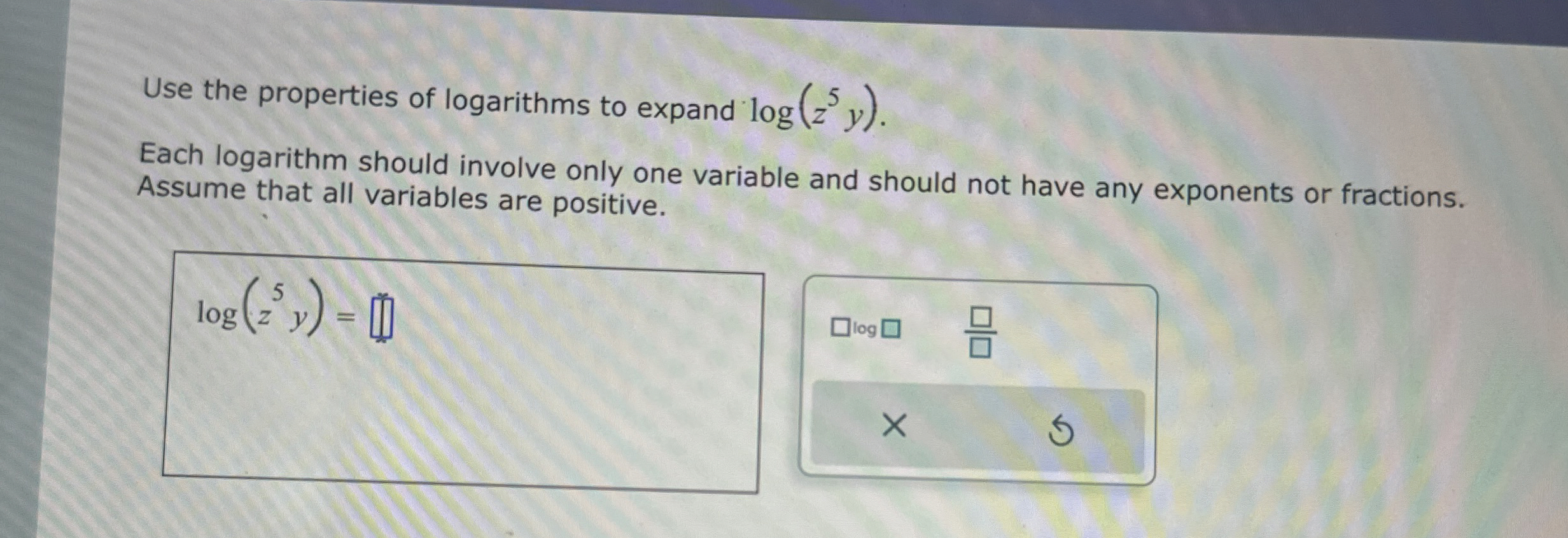 Solved Use the properties of logarithms to expand | Chegg.com