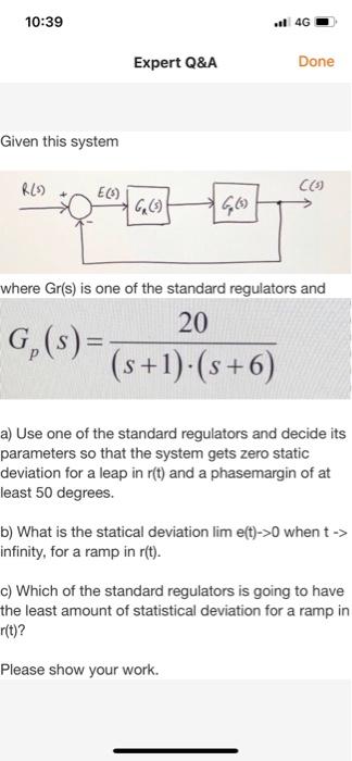 Solved 10 39 L 4g Expert Q A Done Given This System Rls C 3 Chegg Com