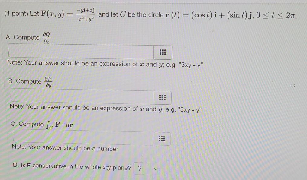 Solved 1 Point Let F X Y Yi Zj 22 Y2 And Let C Be Chegg Com