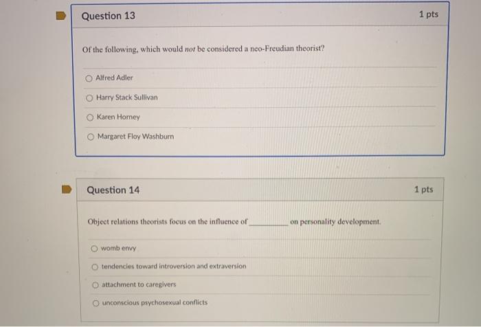 Solved Question 5 1 pts According to the theory of Sigmund | Chegg.com