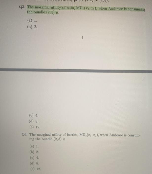 Solved PROBLEM I. Ambrose consumes only nuts and berries.