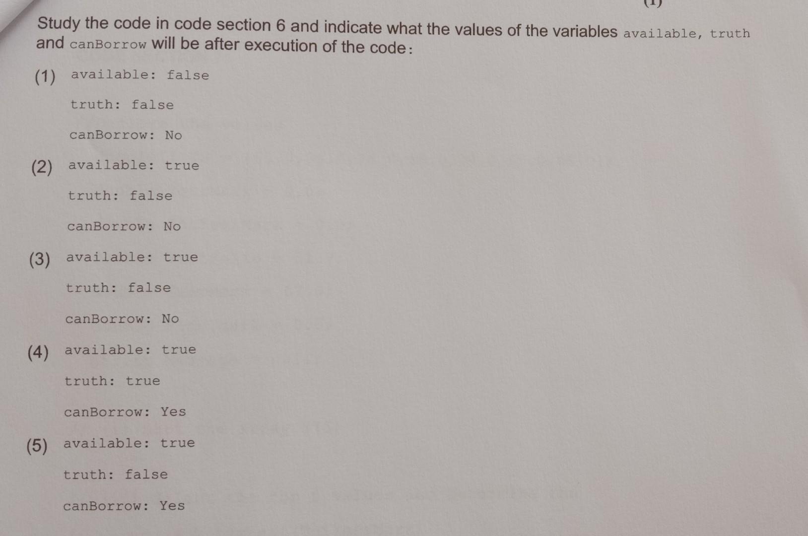 Solved Study the code in code section 6 and indicate what | Chegg.com