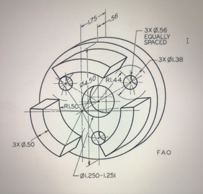 Solved Draw the regular front view and the full sectional | Chegg.com