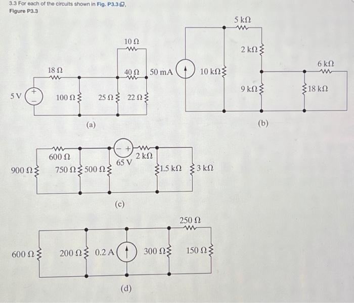 Solved 3.3 For each of the circuits shown in Fig. P3.30. | Chegg.com